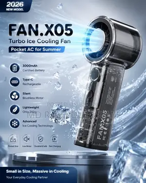 Fan.X05 – 2026 Model High Speed Rechargeable Turbo Ice Cooling Fan |