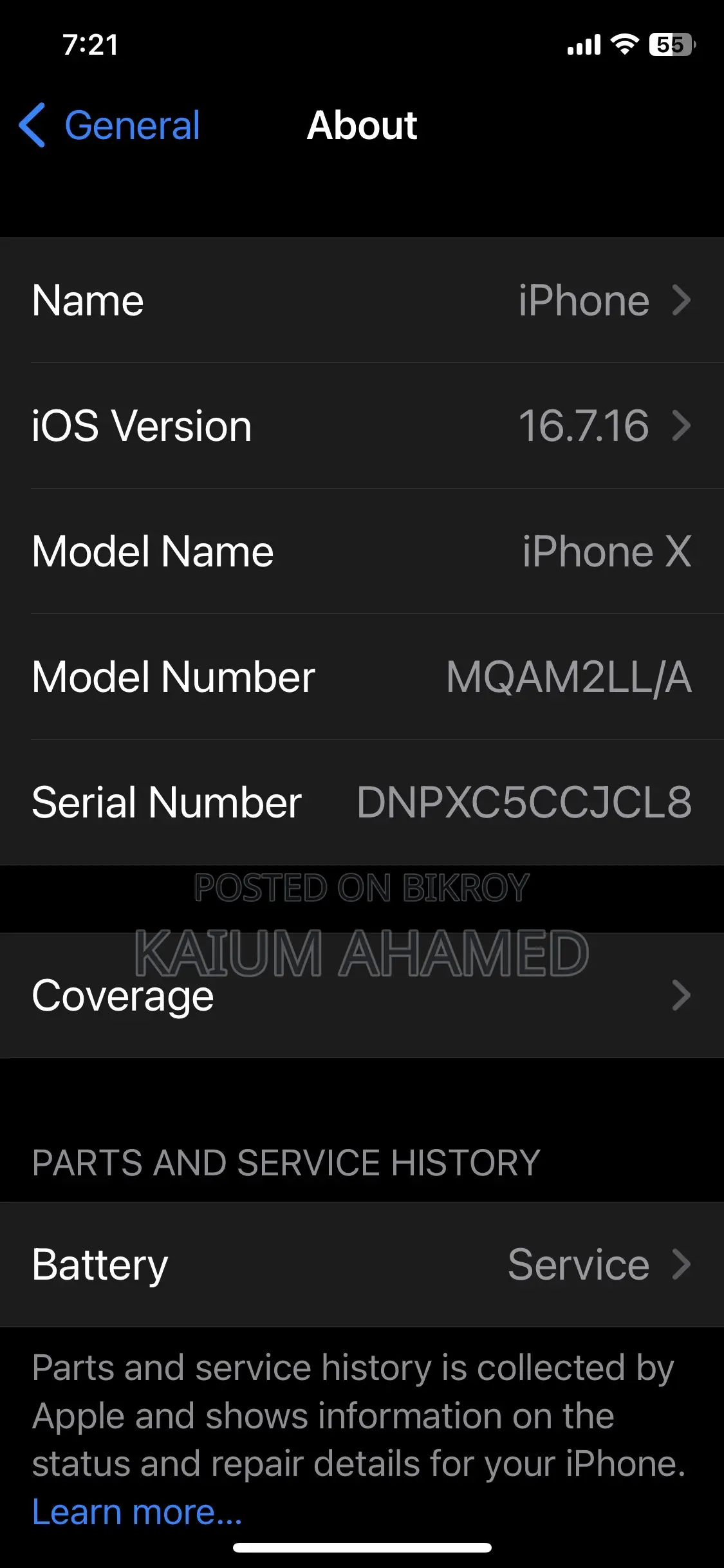 Apple iPhone X 256 GB Black