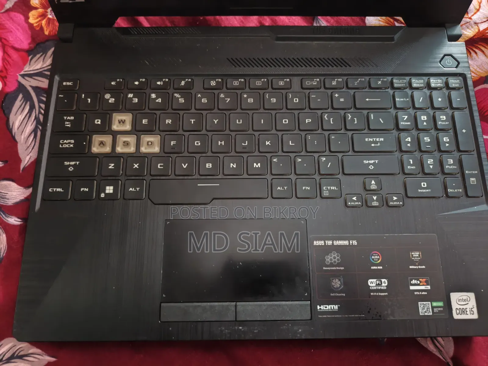 ল্যাপটপ আসুস টিইউএফ গেমিং এ১৫ ১৬জিবি ইন্টেল কোর আই৫ এসএসডি ৫১২জিবি