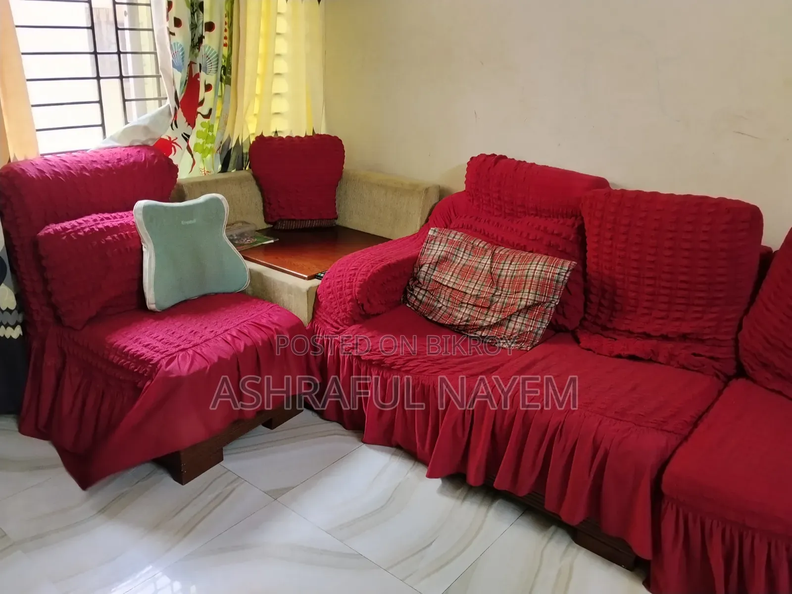 Sofa 2+2+1 +Corner Table+book Table