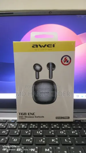 Awei T68 Enc Wireless Earbuds - Fully Fresh Condition (With Box)