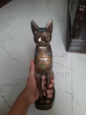 For Sale: Premium Egyptian Bastet Cat Statue (12-inch antique showpiece)