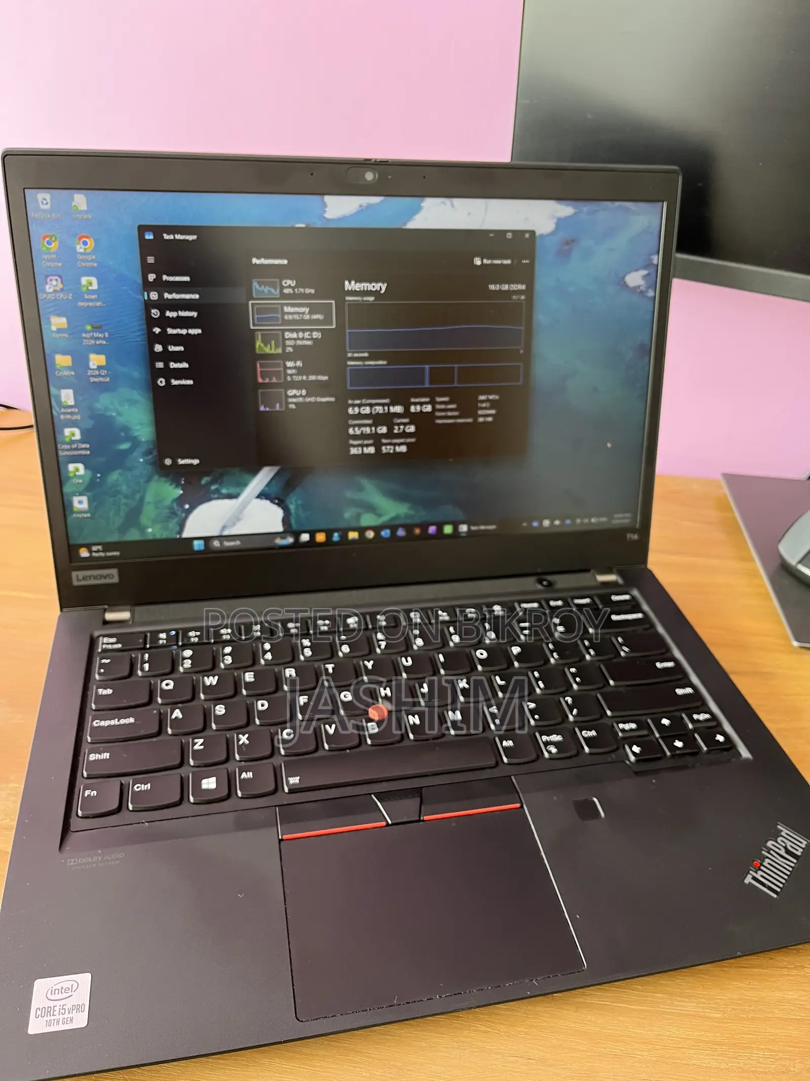 Laptop Lenovo ThinkPad T14 G1 16GB Intel Core I5 SSD 256GB