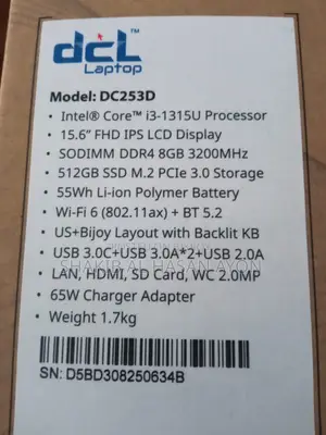 New Laptop 8GB Intel Core i3 SSD 512GB