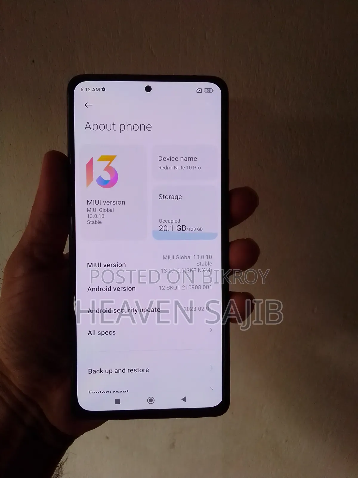 Xiaomi Redmi Note 10 Pro 128 GB Gold