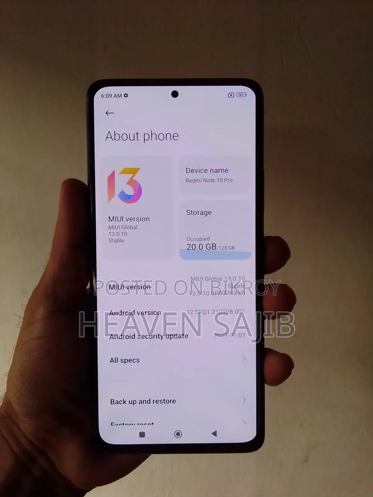 Xiaomi Redmi Note 10 Pro 128 GB Gold
