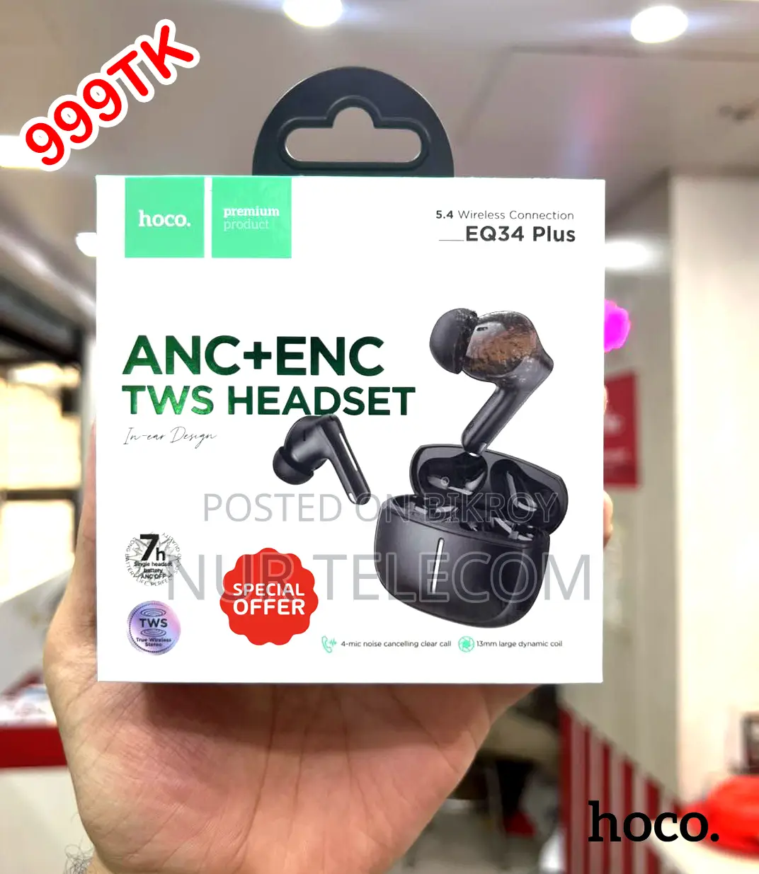 Hoco Eq34 Plus Rima Anc+Enc TWS Earbud