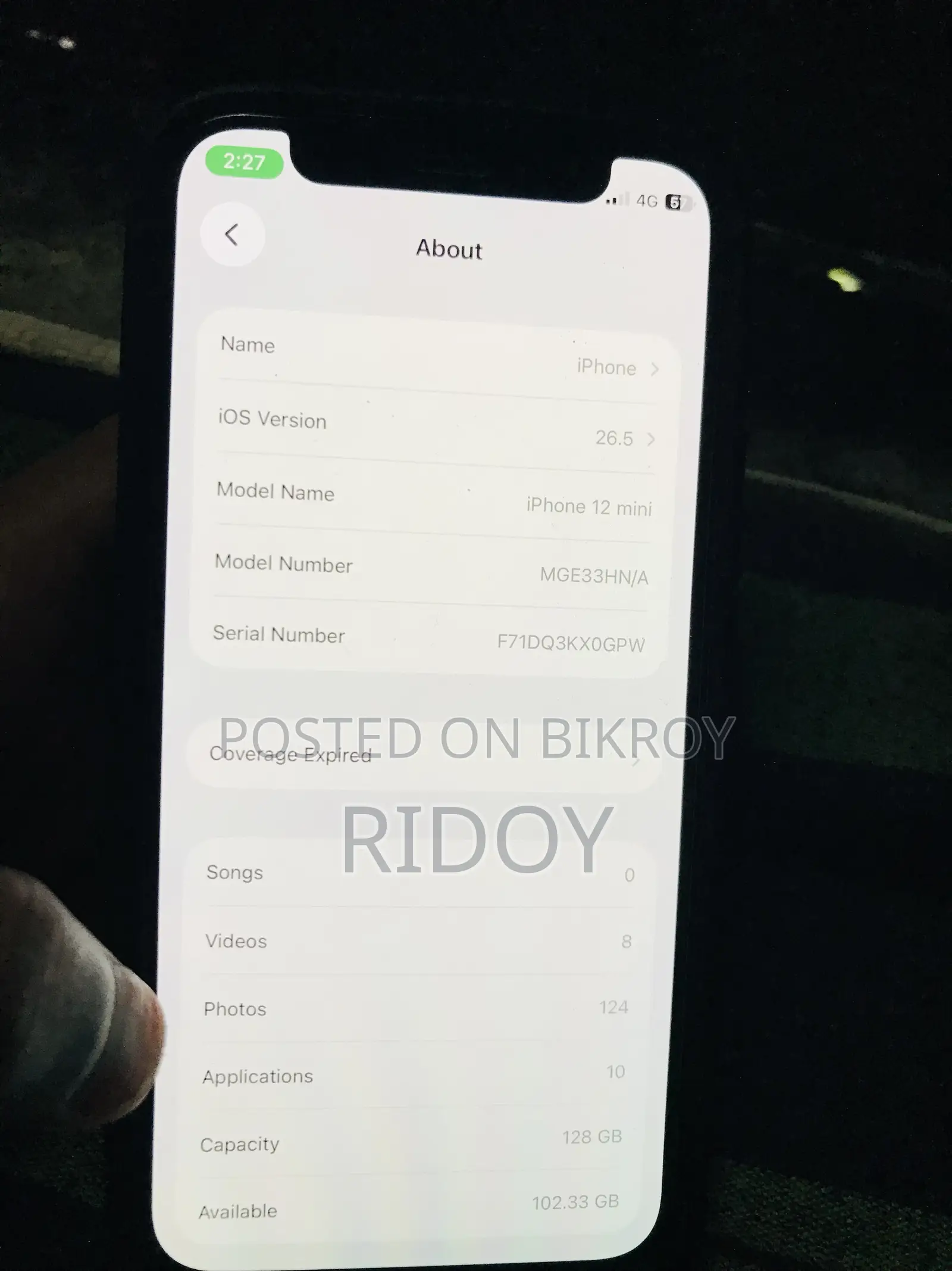 অ্যাপল আইফোন ১২ মিনি ১২৮ জিবি ব্ল্যাক