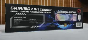 Pc Power Km02w Rainbow Lighting Wired Gaming Keyboard Mouse Combo