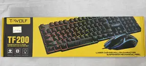 T-Wolf Tf200 Rainbow Backlit Wired Gaming Keyboard Mouse Combo