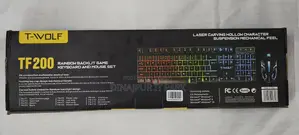 T-Wolf Tf200 Rainbow Backlit Wired Gaming Keyboard Mouse Combo