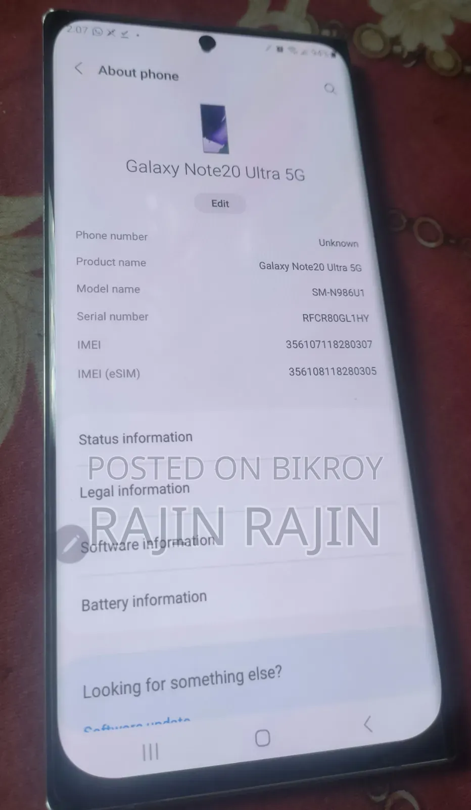 Samsung Galaxy Note 20 Ultra 5G 128 GB Black
