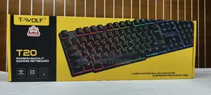 T-Wolf T20 Rainbow Backlit Wired Gaming Keyboard