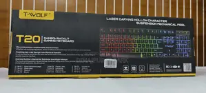 T-Wolf T20 Rainbow Backlit Wired Gaming Keyboard