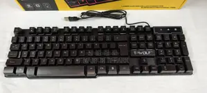 T-Wolf T20 Rainbow Backlit Wired Gaming Keyboard