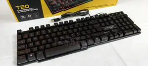 T-Wolf T20 Rainbow Backlit Wired Gaming Keyboard