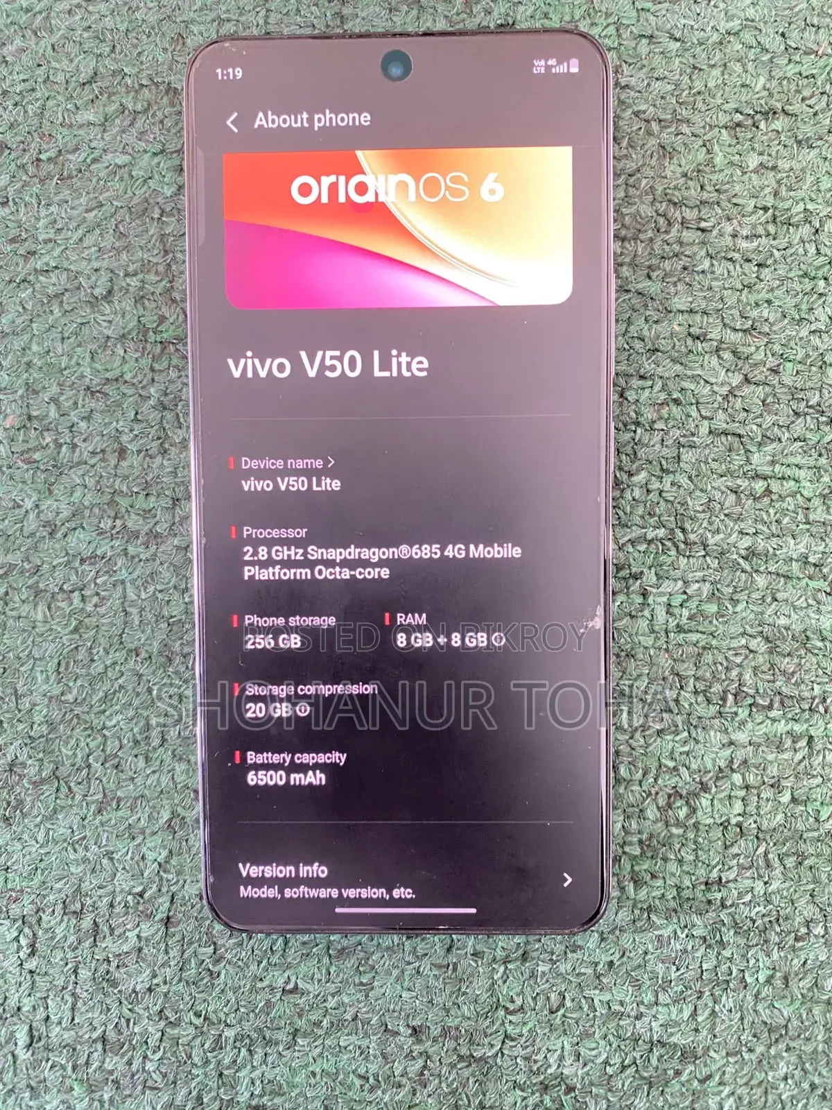Vivo V50 Lite 256 GB Gold