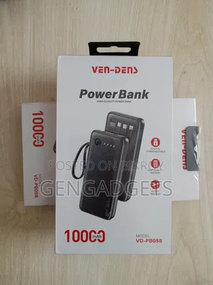Power Bank - Ven Dens Vd-Pb058, 10000mAh Fast Charging, 4 Cable