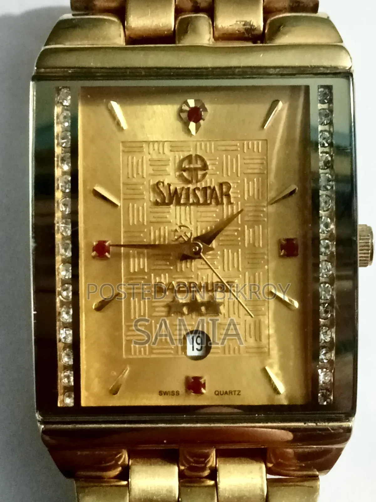 Swistar Gold Plated Swiss Quartz Watch- Water Resistant (Faux)