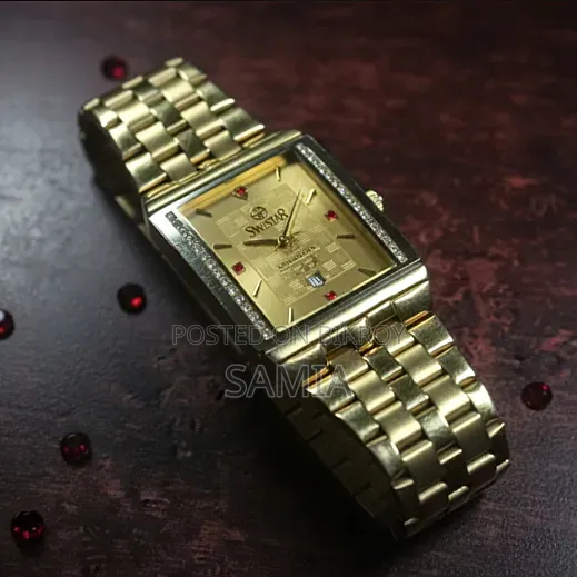 Swistar Gold Plated Swiss Quartz Watch- Water Resistant (Faux)
