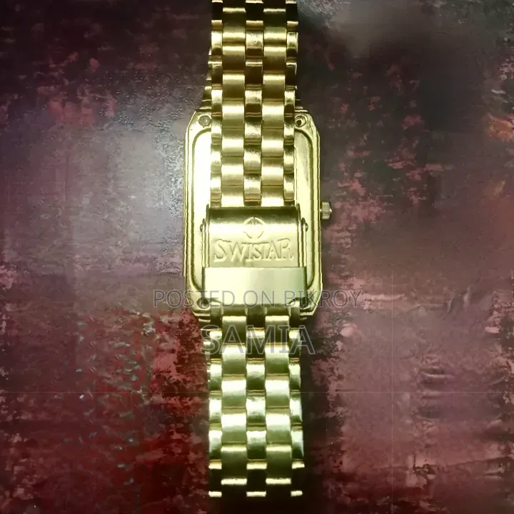 Swistar Gold Plated Swiss Quartz Watch- Water Resistant (Faux)