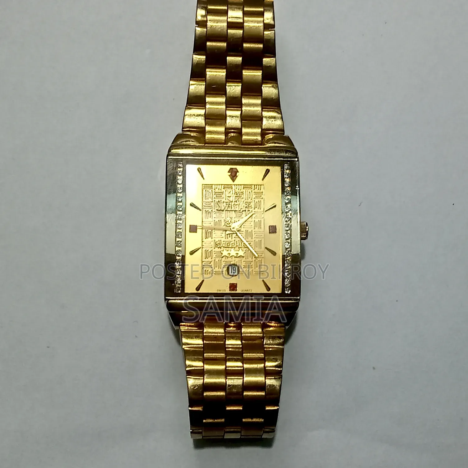 Swistar Gold Plated Swiss Quartz Watch- Water Resistant (Faux)