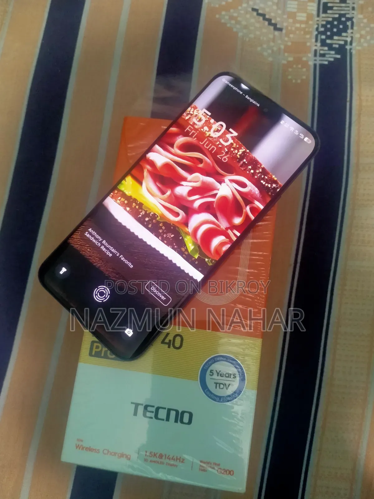 নতুন টেকনো স্পার্ক ৪০ প্রো ২৫৬ জিবি কালো