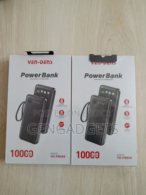 Power Bank - Ven Dens Pb-058, 10000mah Fast Charging, 4 Built-in Cable