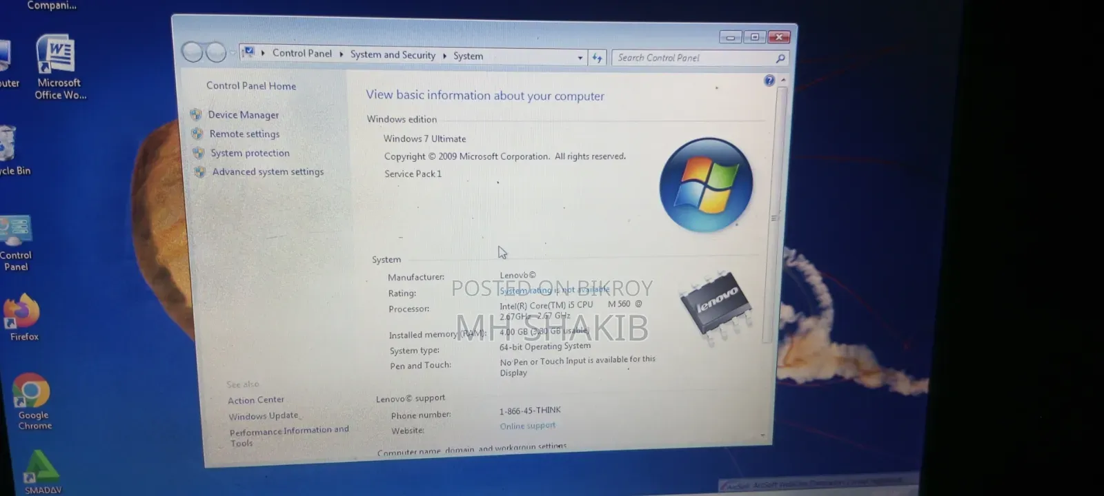 Laptop Lenovo ThinkPad X201 4GB Intel Core I5 HDD 256GB