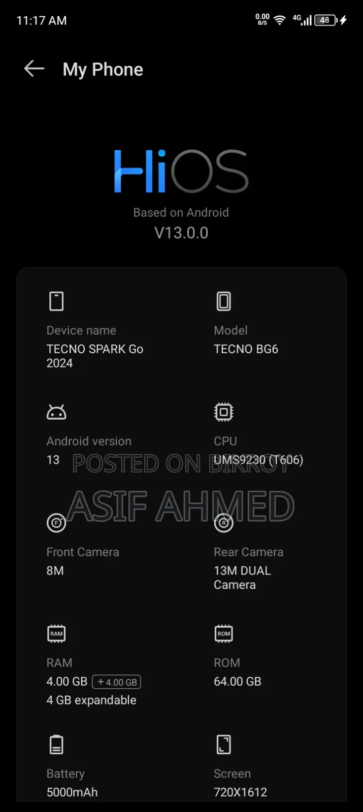 Tecno Spark Go 64 GB White