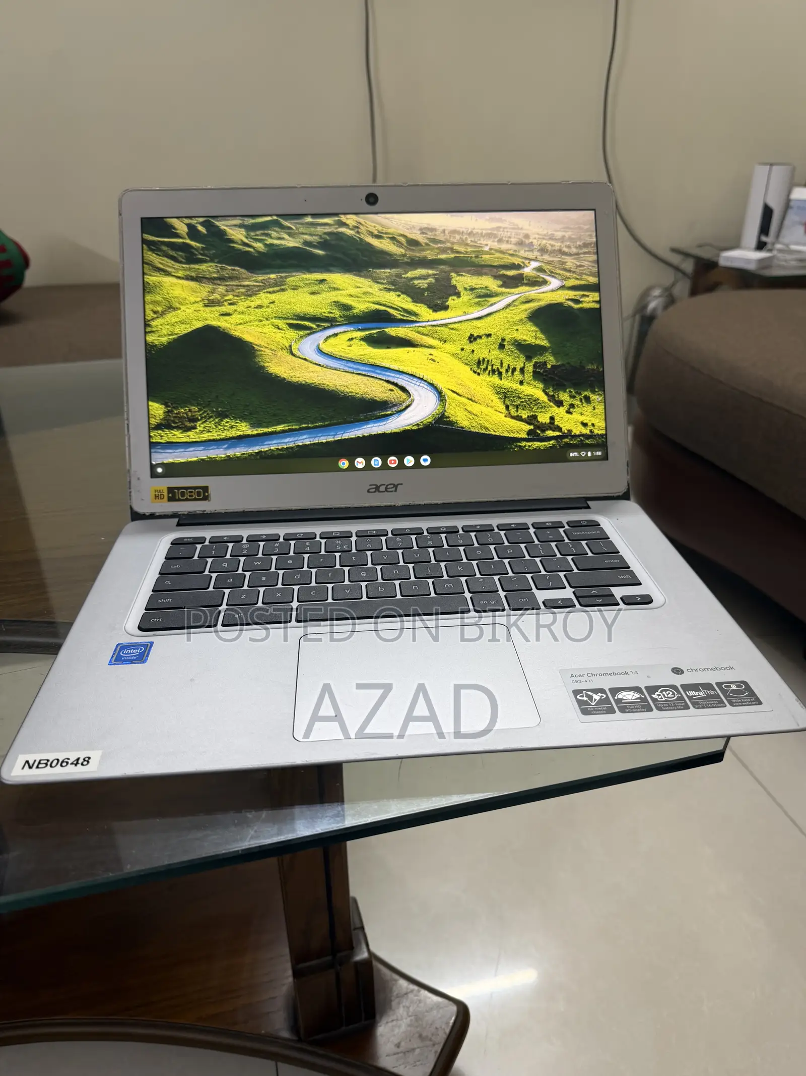 ল্যাপটপ এসার এসারনোট ২জিবি ইন্টেল সেলেরন হার্ডডিস্ক ১২৮জিবি