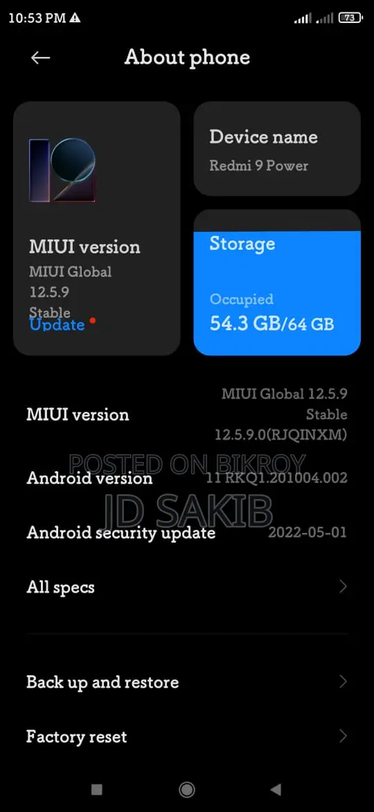 Xiaomi Redmi 9 Power 128 GB Orange