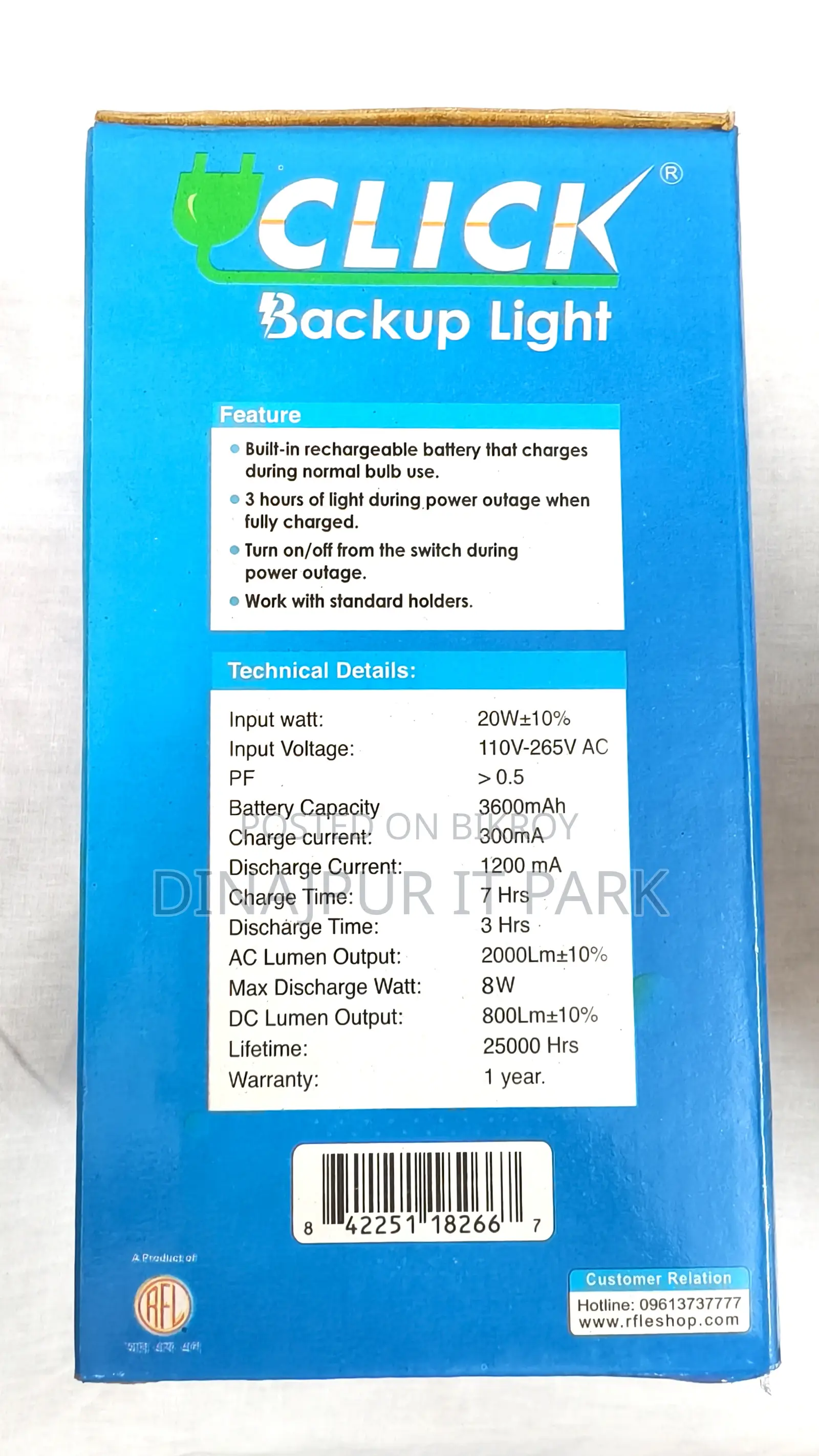 Click 20W Rechargeable Backup Light – Light will stay even when the power goes out!