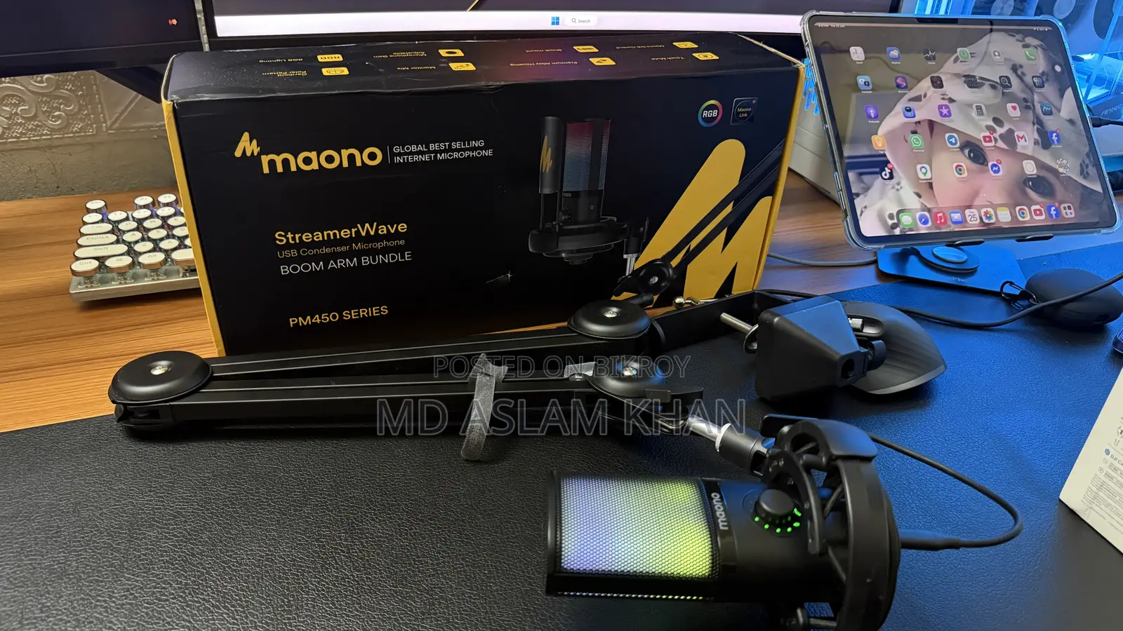 Maono PM450 RGB USB Condenser Microphone (Boom Arm Bundle)