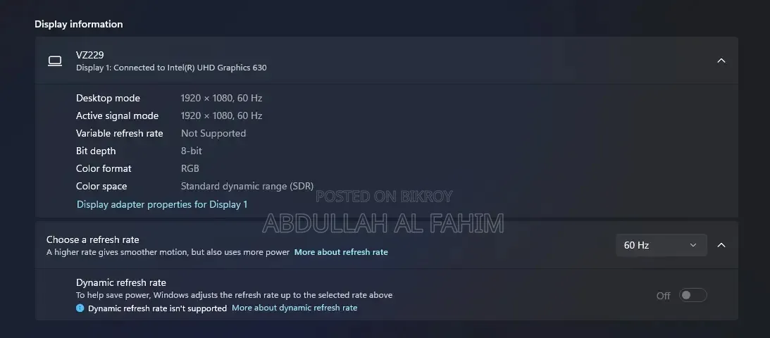 Asus Vz229 মনিটর বিক্রয়