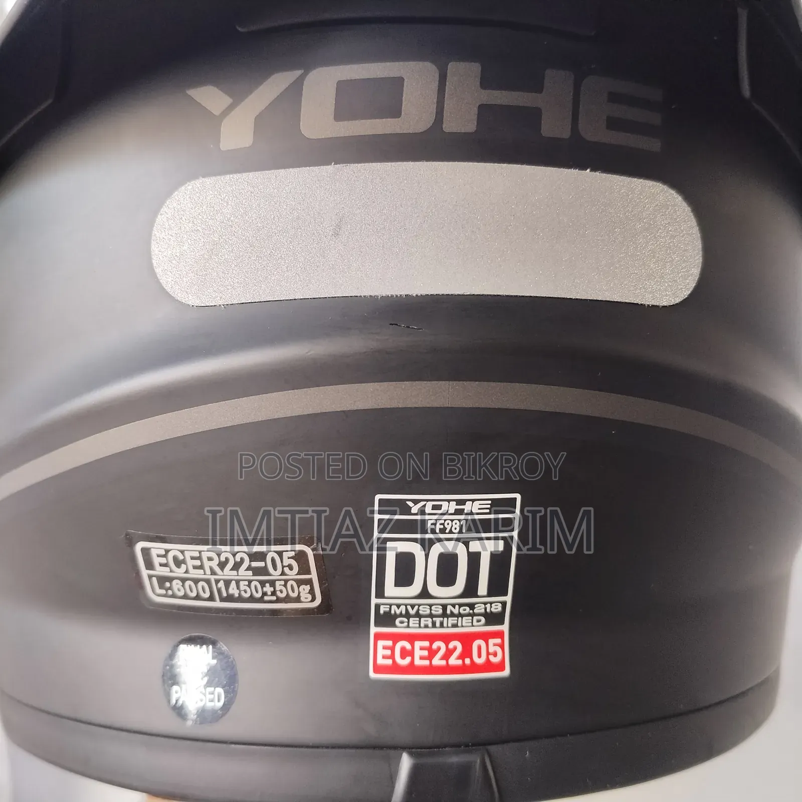 Premium Yohe Full-Face Helmet (Size L) - Dot Ece Certified