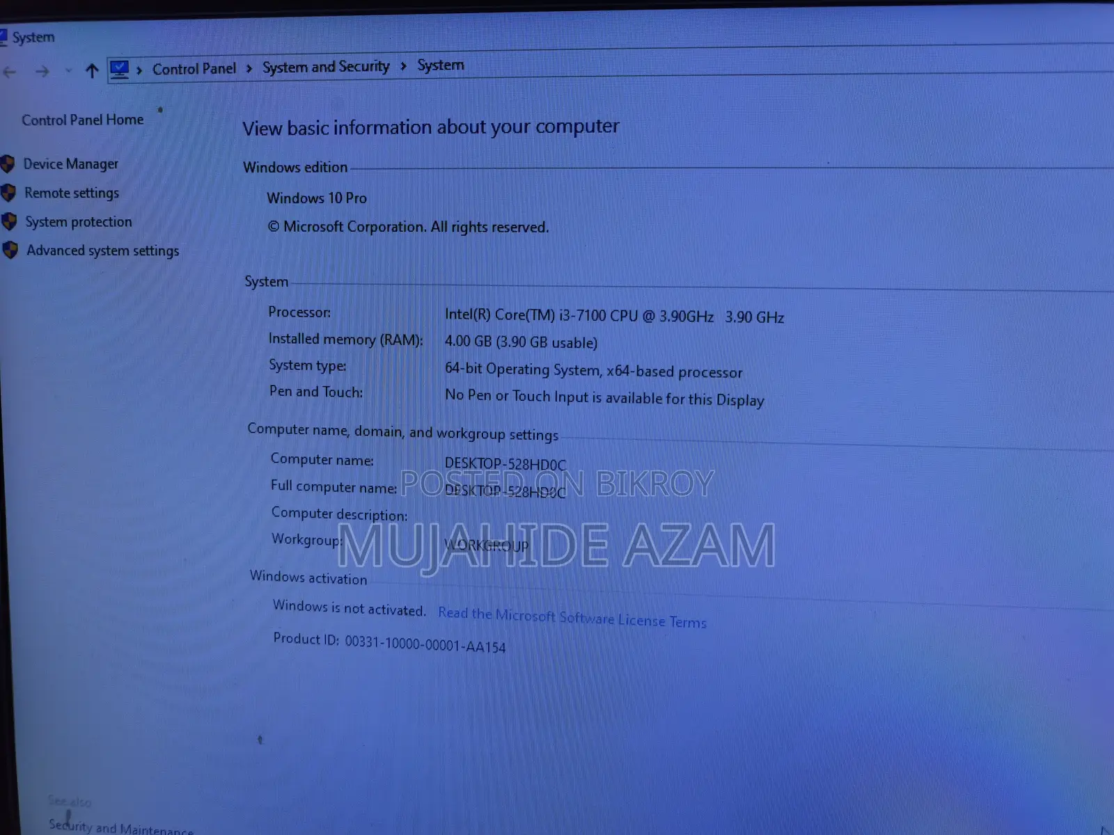 Desktop Computer HP 4GB Intel Core I3 HDD+SSD 1T