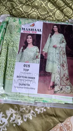 New Unstitched Mashaal Georgette Three-Piece for Sale