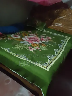Semi-box bed and wall showcase for sale