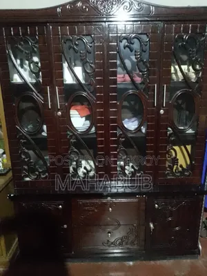 Semi-box bed and wall showcase for sale
