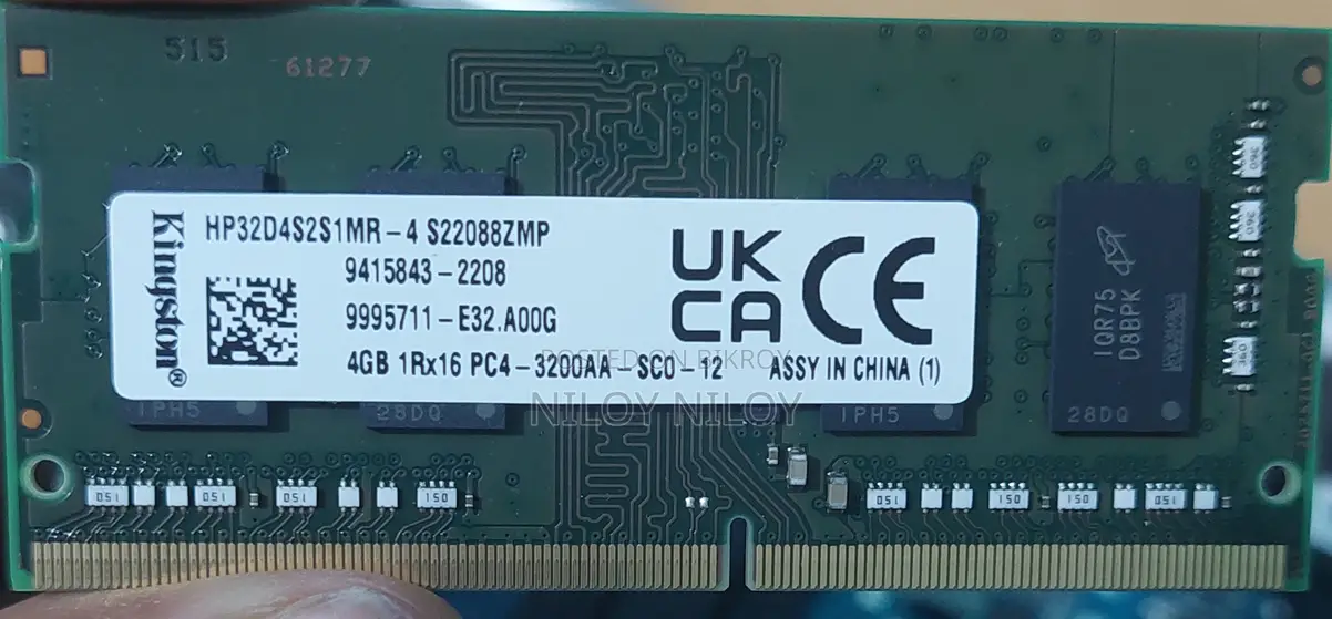 (4gb + 4gb) = 8gb 3200mhz Ddr4 Ram for Laptop