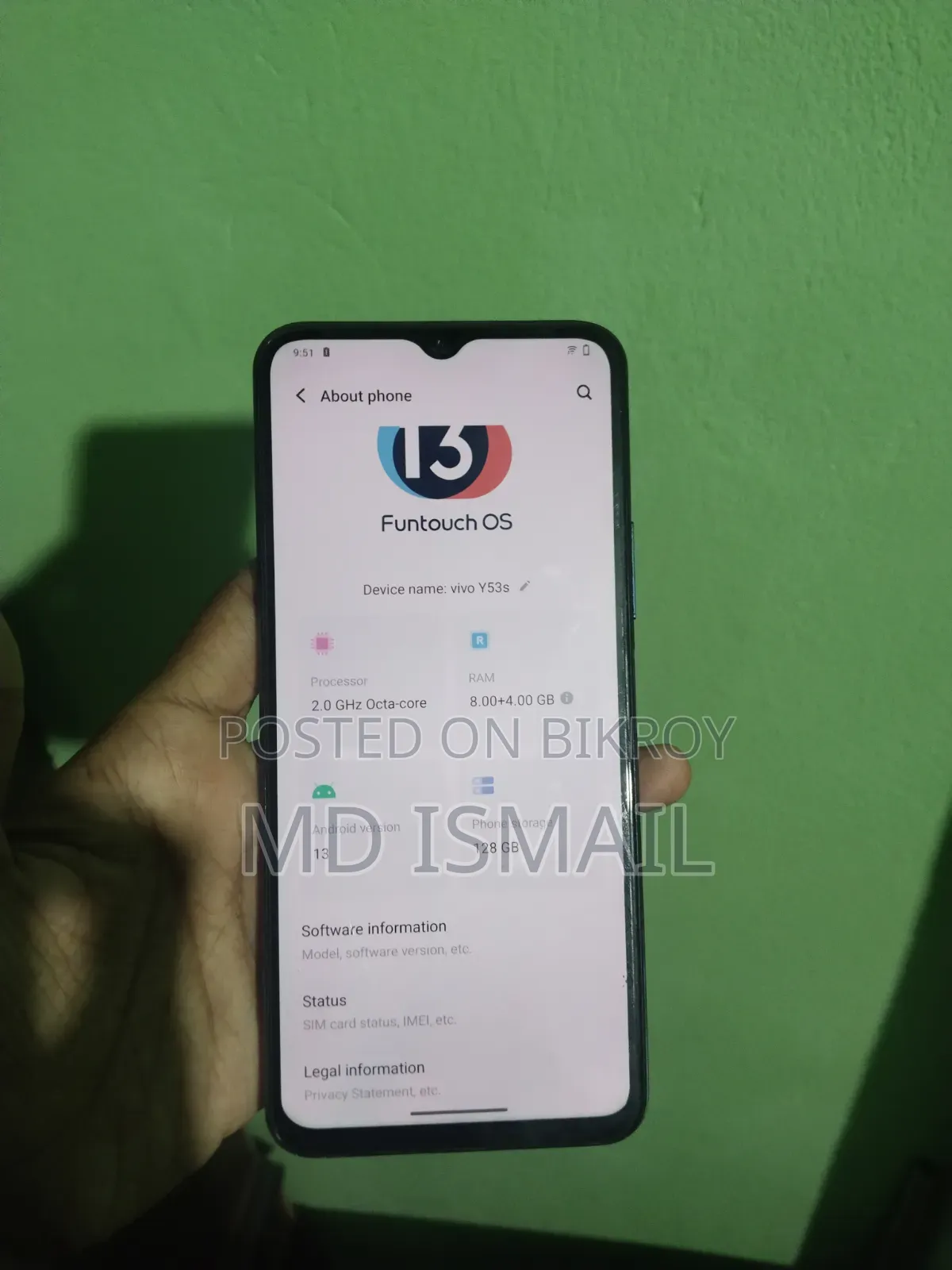 New Vivo Y53s 128 GB Blue