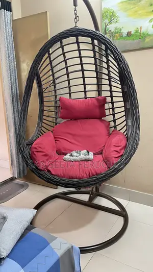 Black Fiber-Wrapped Iron Swing Chair