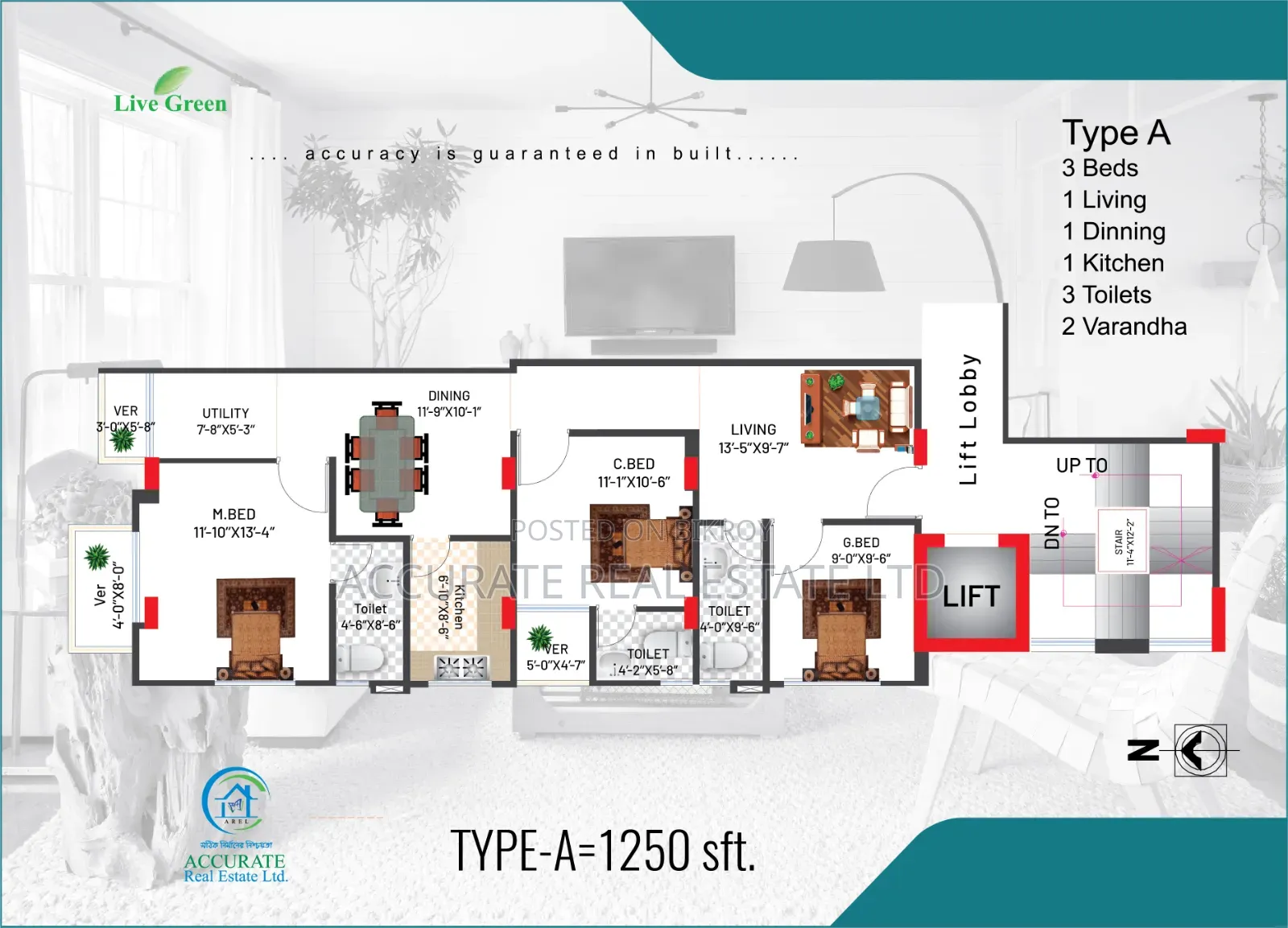 3bdrm Apartment In Accurate Real Estate, Jhigatola For Sale