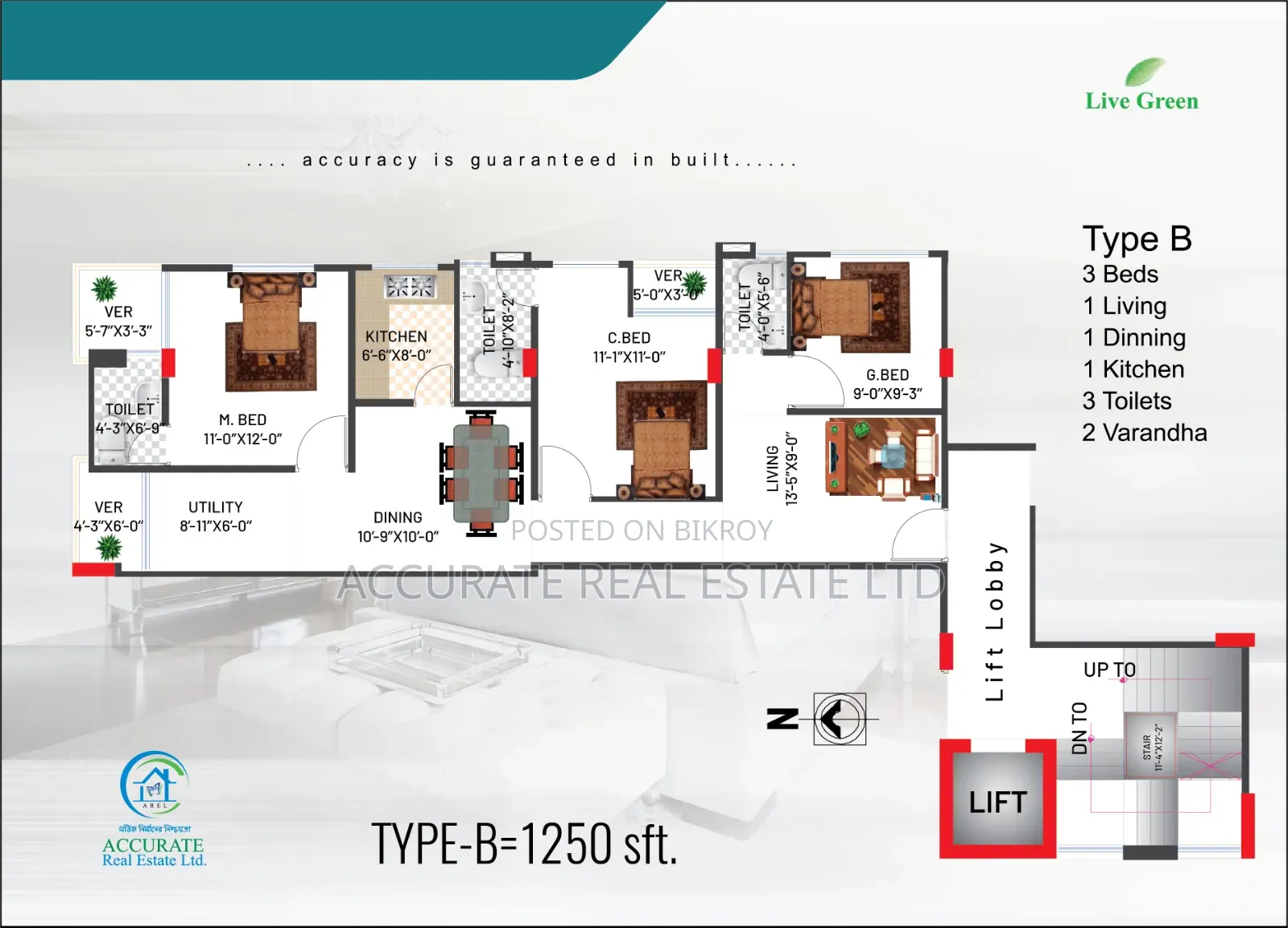 3bdrm Apartment In Accurate Real Estate, Jhigatola For Sale