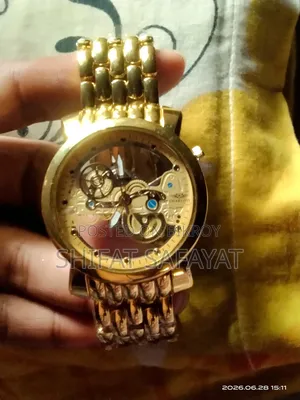 Exclusive Gold-Toned Skeleton Fashion Watch (Imported from Dubai)