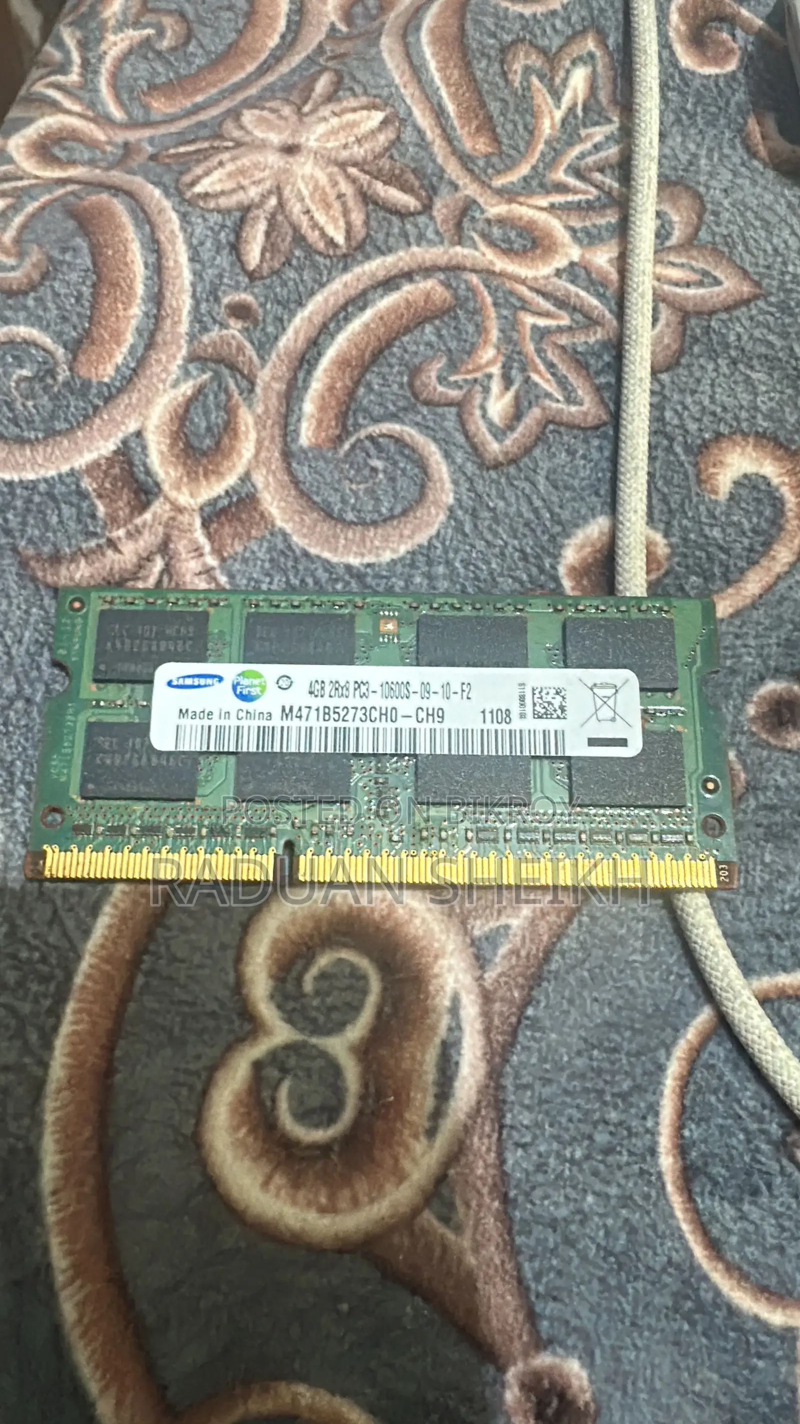 4GB 2Rx8 PC3-10600S Laptop RAM