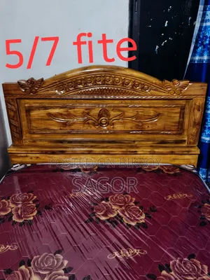 যশোর সেগুন কাঠের সেমি ডাবল খাট ৫/৭