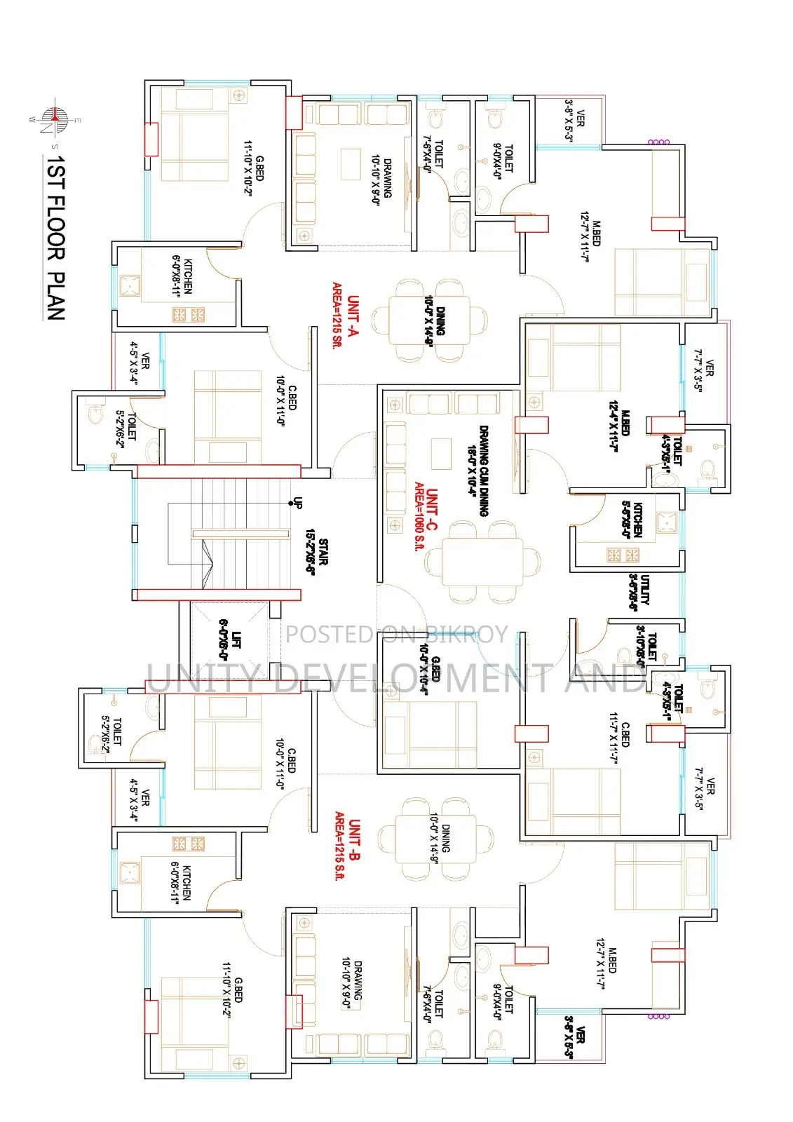 3bdrm Apartment in Unity Development, Panthapath for Sale