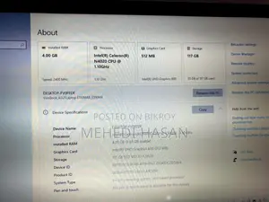 ল্যাপটপ আসুস ভিভোবুক ১৫ ৪জিবি ইন্টেল সেলেরন এসএসডি ১২৮জিবি